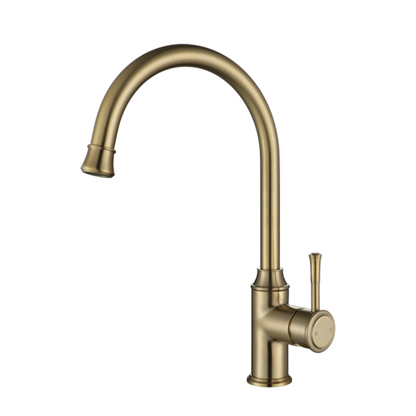 Modern National Montpellier Gooseneck Kitchen Mixer Brushed Bronze