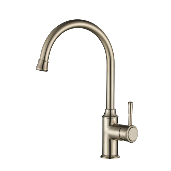 Modern National Montpellier Gooseneck Kitchen Mixer Brushed Nickel