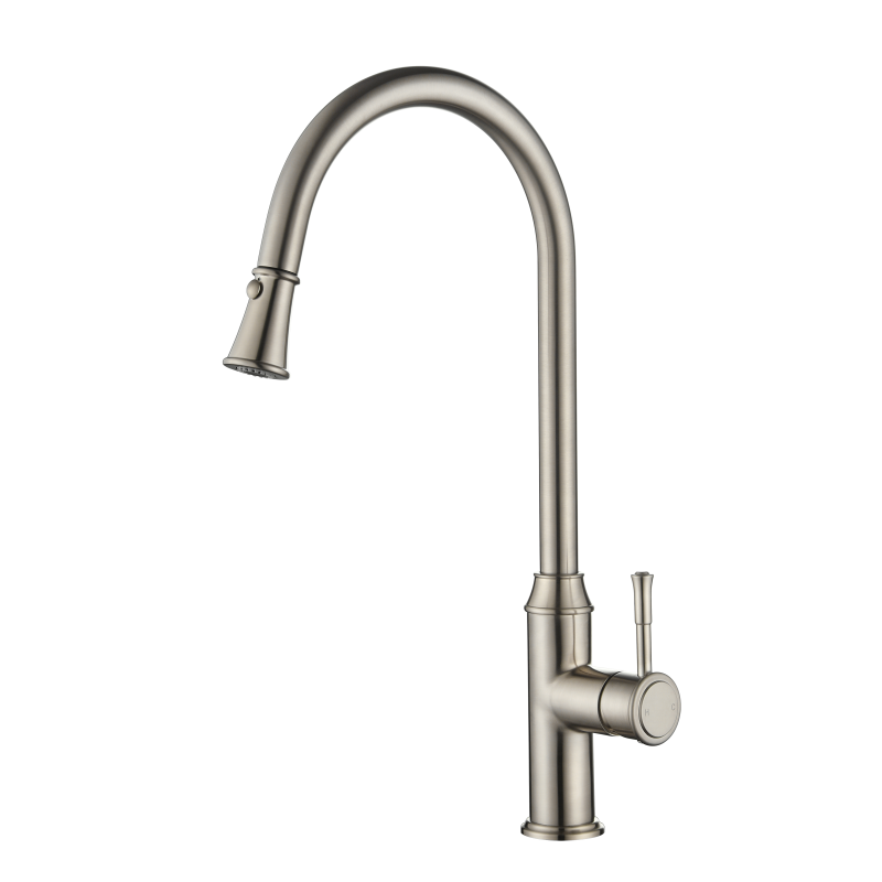 Modern National Montpellier Pull-Out Kitchen Mixer Brushed Nickel