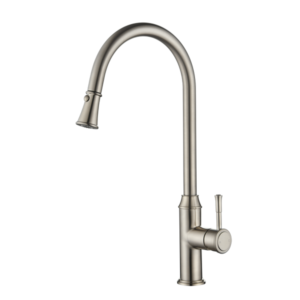 Modern National Montpellier Pull-Out Kitchen Mixer Brushed Nickel