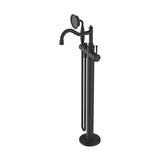 Modern National Montpellier Freestanding Bath Mixer with Hand Shower Matte Black