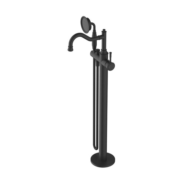 Modern National Montpellier Freestanding Bath Mixer with Hand Shower Matte Black