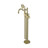 Modern National Montpellier Freestanding Bath Mixer with Hand Shower Brushed Bronze