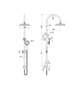 Modern National Montpellier Shower Column Set Brushed Nickel