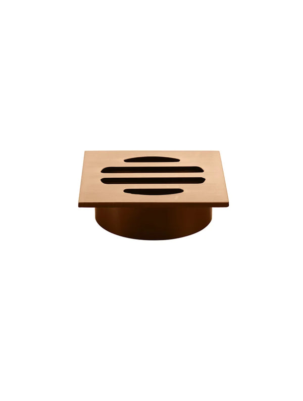 Meir Square Floor Grate Shower Drain 50mm Outlet - PVD Lustre Bronze