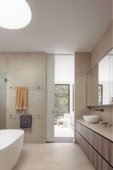 Meir Round Single Towel Rail 900mm - Champagne