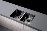 Meir Lavello Kitchen Sink - Double Bowl 860 x 440 - PVD Gunmetal Black