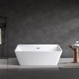 Aquaperla 1700*800*580mm Acrylic Freestanding Back To Wall Bathtub - Gloss White