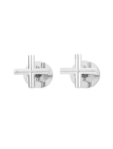 Meir Round Cross Handle Jumper Valve Wall Top Assemblies - Polished Chrome