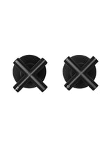 Meir Round Cross Handle Jumper Valve Wall Top Assemblies - Matte Black