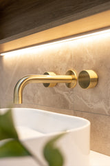 Meir Circular Wall Taps - Tiger Bronze