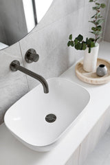 Meir Round Wall Mixer Pinless Handle Trim Kit - Shadow Gunmetal