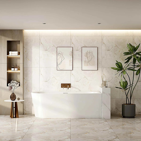 Aquaperla NOVA Series 1500*750*580mm Acrylic Bathtub - Gloss White (Right Corner)