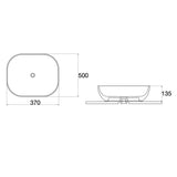 Aquaperla 500x370x135mm Above Counter Basin - Gloss White - CLA-NORTON-50