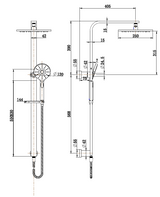 Modern National Nova Shower Column Set Champagne