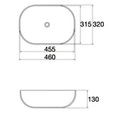 Aquaperla 465x320x135mm Above Counter Basin - Gloss White