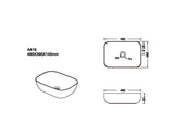 Aquaperla 485x395x145mm Above Counter Basin - Gloss White