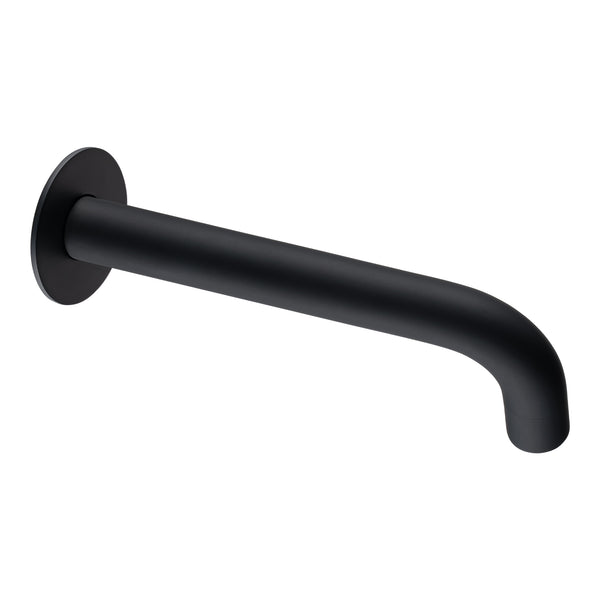 Aquaperla Lucid Pin 180mm Round Bathtub/Basin Wall Spout(60mm Flat Back Plate) - Black