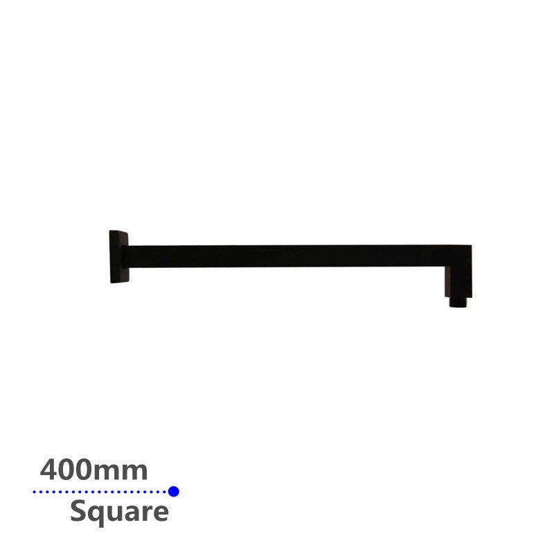 Aquaperla 400mm Wall Shower Arm - Black - OX0104.SA