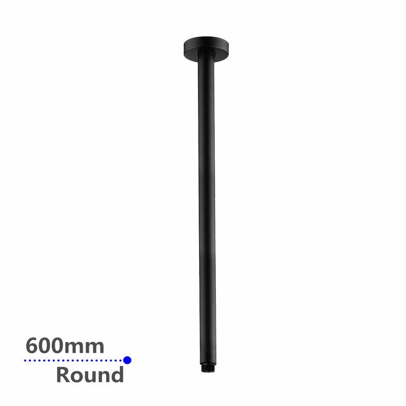 Aquaperla 600mm Ceiling Shower Arm - Black - OX0121.SA