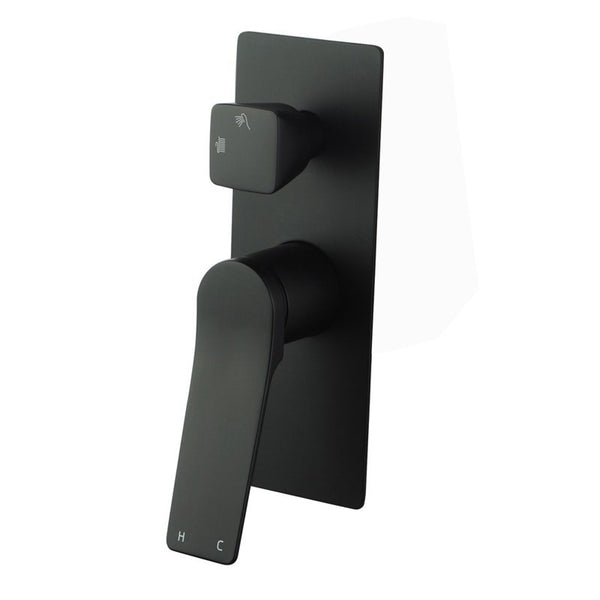 Aquaperla Rushy Wall Mixer With Diverter - Black