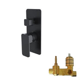 Aquaperla Ivano Square Wall Mixer With Diverter - Black