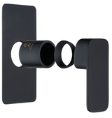 Aquaperla Ivano Square Wall Mixer - Black