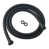 Aquaperla 1500mm Stainless Steel Water Inlet/Outlet Shower Hose - Black