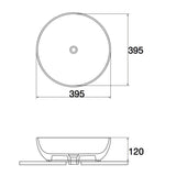 Aquaperla 395x395x120mm Above Counter Basin - Textured Exterior & Matte White Interior - CLA-P-RUBY-40-TMW