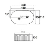 Aquaperla 490x310x130mm Above Counter Basin - Gloss White