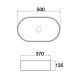 Aquaperla 500x370x135mm Above Counter Basin - Gloss White - CLA-PILL-50