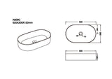 Aquaperla 520x300x120mm Above Counter Basin - Matte White