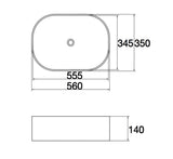 Aquaperla 560x350x140mm Above Counter Basin - Gloss White