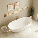 Aquaperla PILATO Series 1700*800*580mm Slim Edge Freestanding Acrylic Bathtub - Gloss White