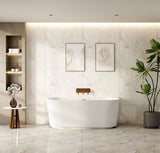 Aquaperla ROSE Series 1700*800*580mm Back to Wall Acrylic Bathtub - Matte White