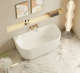 Aquaperla ROSE Series 1500*750*580mm Back to Wall Acrylic Bathtub - Matte White