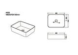 Aquaperla 480x370x130mm Above Counter Basin - Gloss White