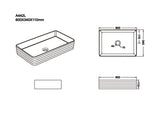 Aquaperla 600x340x110mm Above Counter Basin - Matte White