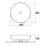 Aquaperla 395x395x120mm Above Counter Basin - Matte White