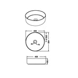 Aquaperla 405x405x130mm Above Counter Basin - Matte Stone Marble