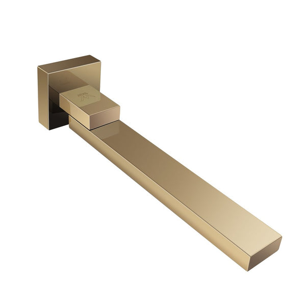 Aquaperla Cavallo Square Bath Spout - Brushed Yellow Gold