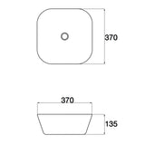 Aquaperla 370x370x135mm Above Counter Basin - Gloss White