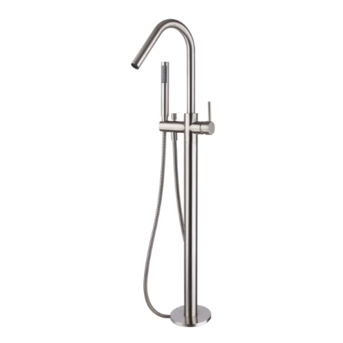 Modern National Star Freestanding Bath Mixer With Hand Shower Brushed Chrome