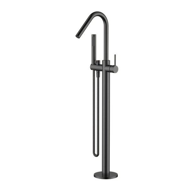 Modern National Star Freestanding Bath Mixer With Hand Shower Gun Metal