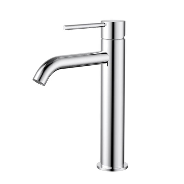 Modern National Star Mini Mid-Rise Basin Mixer Curved Spout Chrome