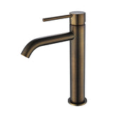 Modern National Star Mini Mid-Rise Basin Mixer Curved Spout Antique Brass