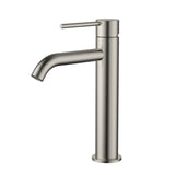 Modern National Star Mini Mid-Rise Basin Mixer Curved Spout Brushed Nickel