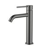 Modern National Star Mini Mid-Rise Basin Mixer Curved Spout Gun Metal