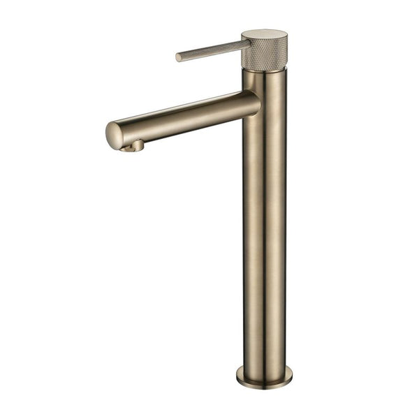 Modern National Star Mini High Rise Basin Mixer With Knurled Handle Brushed Nickel
