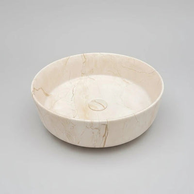 Aquaperla 405x405x130mm Above Counter Basin - Matte Stone Marble